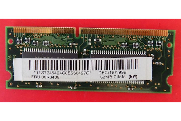 MEMORIA RAM IBM S0-DIMM REV 1.0 464S424CT1 - CODICE A BARRE FRU 08K3408