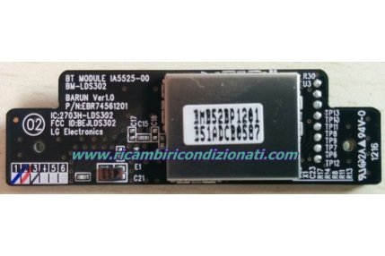 Moduli Wi-Fi e Bluetooth TV - MODULO BLUETOOTH LG IA5525-00 BM-LDS302 BARUN VER1.0 EBR74561201 - CODICE A BARRE B51ADCB0587