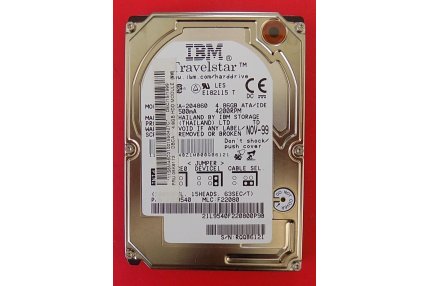  - MODULO LAPTOP HARD DRIVE IBM TRAVELSTAR 4.86 GB DBCA-204860 IDE - CODICE A BARRE FRU 05K9172