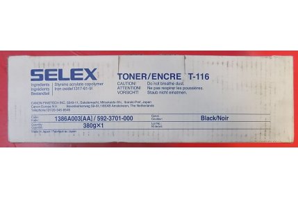 Toner Stampanti - TONER NERO SELEX T-116 1386A003 AA 592-3701-000 ORIGINALE