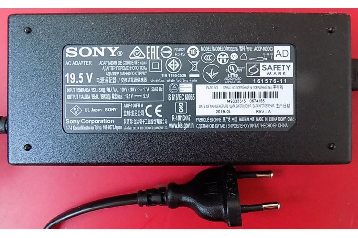 Alimentatore Adattatore Sony ACDP-100D03 19.5 VSmontato da Tv Nuovo